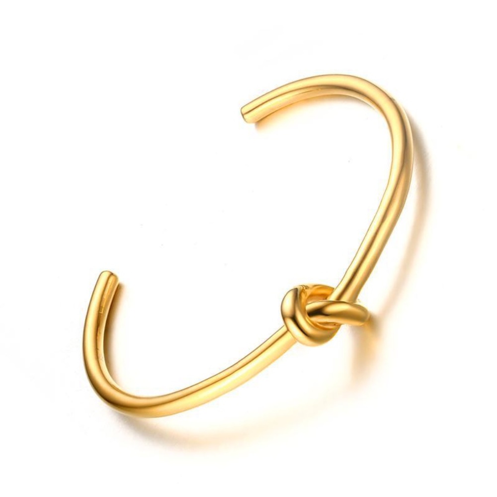 Knot Tied Gold Plated Cuff by Dedoni Bijoux